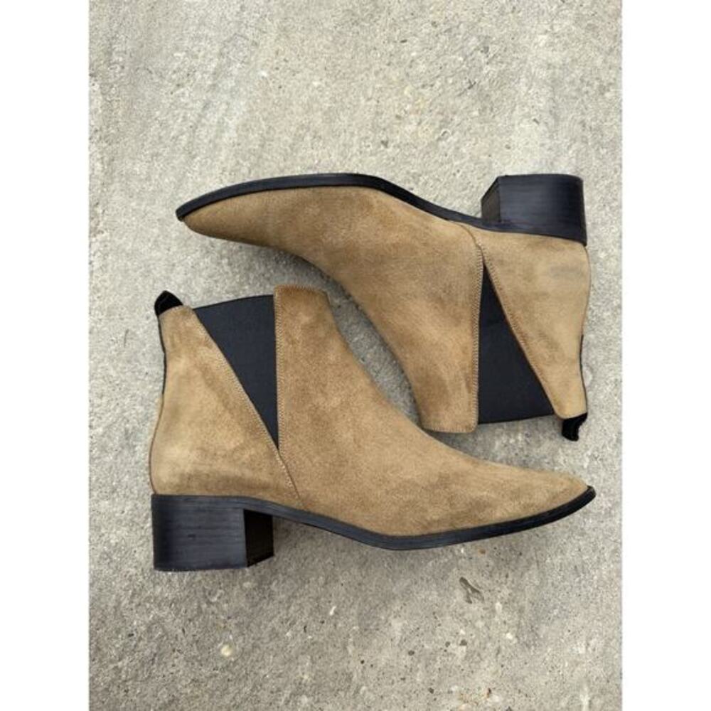 Acne Studios 7 | EU 38 Jensen Brown Suede Leather Ankle Chelsea Boot Pointed Toe - Picture 3 of 10